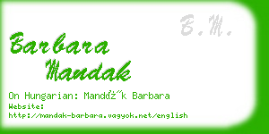 barbara mandak business card